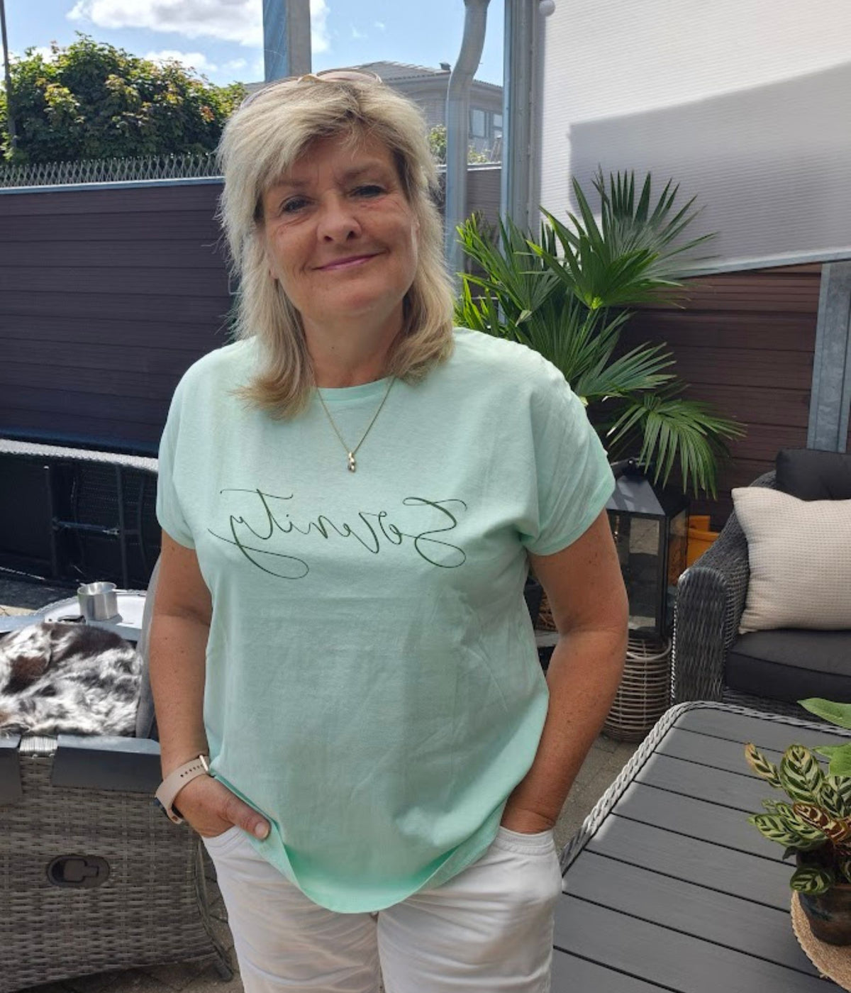 FRANSA ALLI TEE T-SHIRT IN LIGHT GREEN