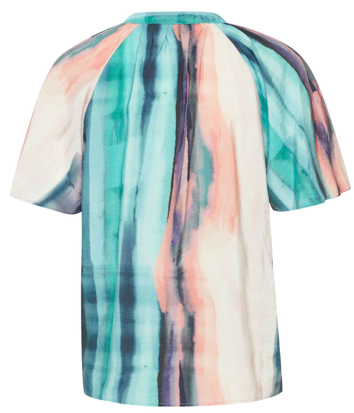 FRANSA LINNY BLOUSE IN GREEN AND CORAL MIX.