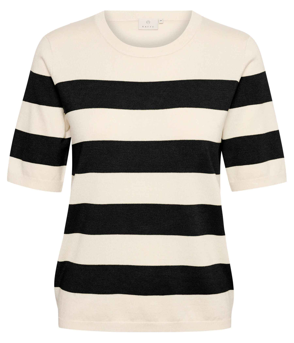 COFFEE LIZZA STRIPED KNIT BLOUSE IN BLACK AND LIME WHITE