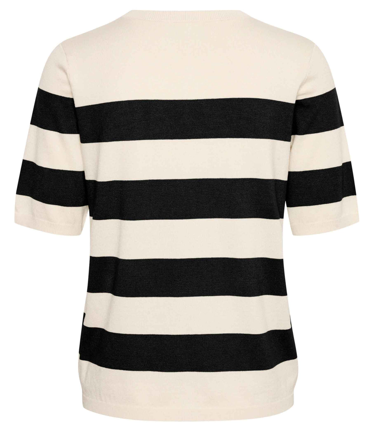 COFFEE LIZZA STRIPED KNIT BLOUSE IN BLACK AND LIME WHITE