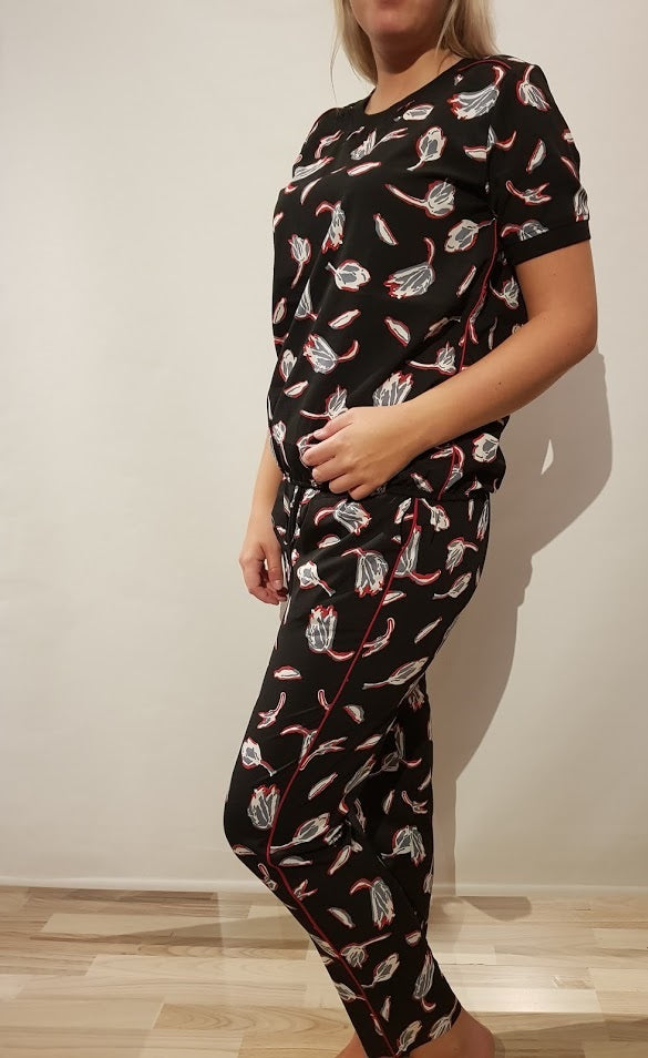 Ofelia Fashion - Rosemary bukser sort rød stribe – Heidisbutik