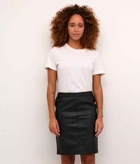 COFFEE ADA COATED SKIRT IN BLACK