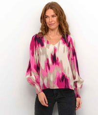 COFFEE ARONA BLOUSE IN PINK AND SAND