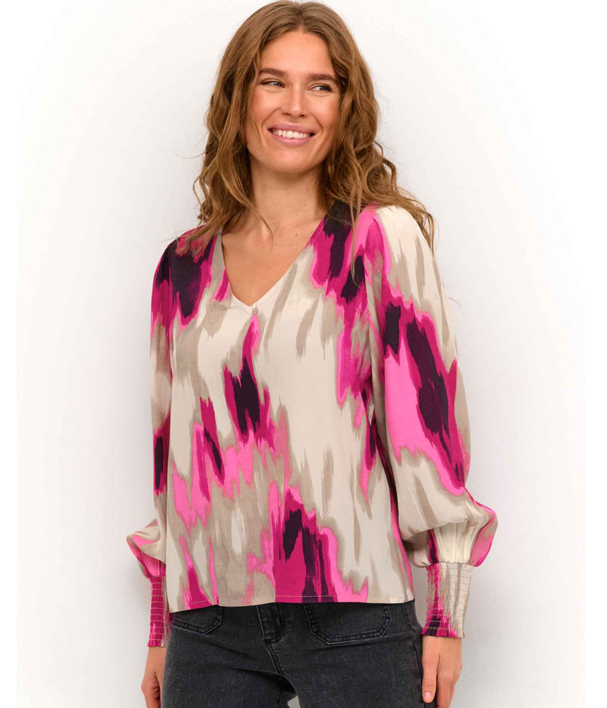 COFFEE ARONA BLOUSE IN PINK AND SAND