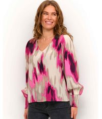 COFFEE ARONA BLOUSE IN PINK AND SAND