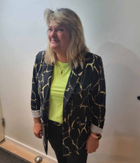 B.YOUNG RIZETTA BLAZER IN BLACK AND LIME