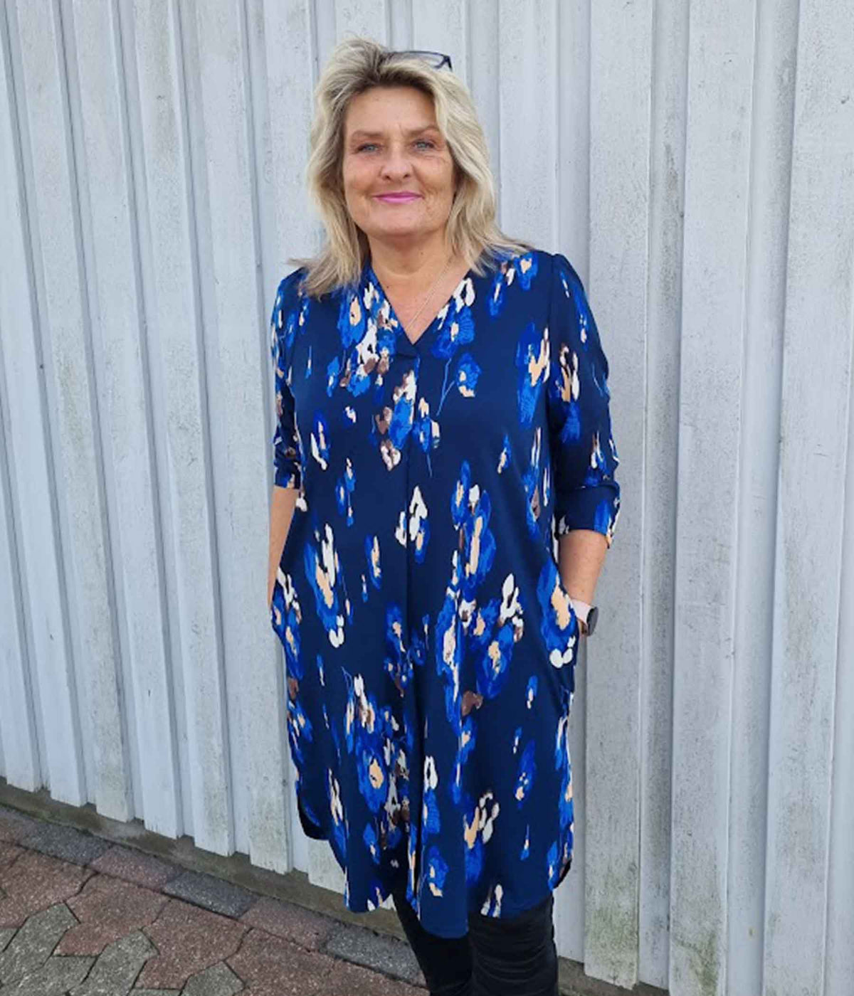 Fransa seen tunic in dark blue