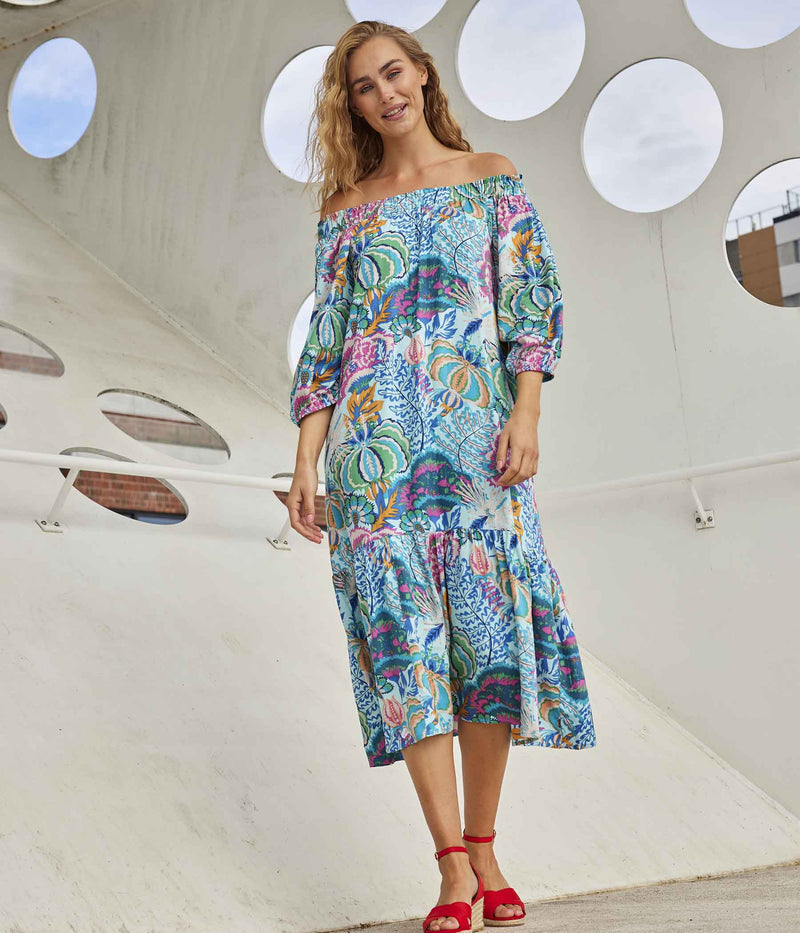 ZE-ZE GWEN DRESS IN TURQUOISE