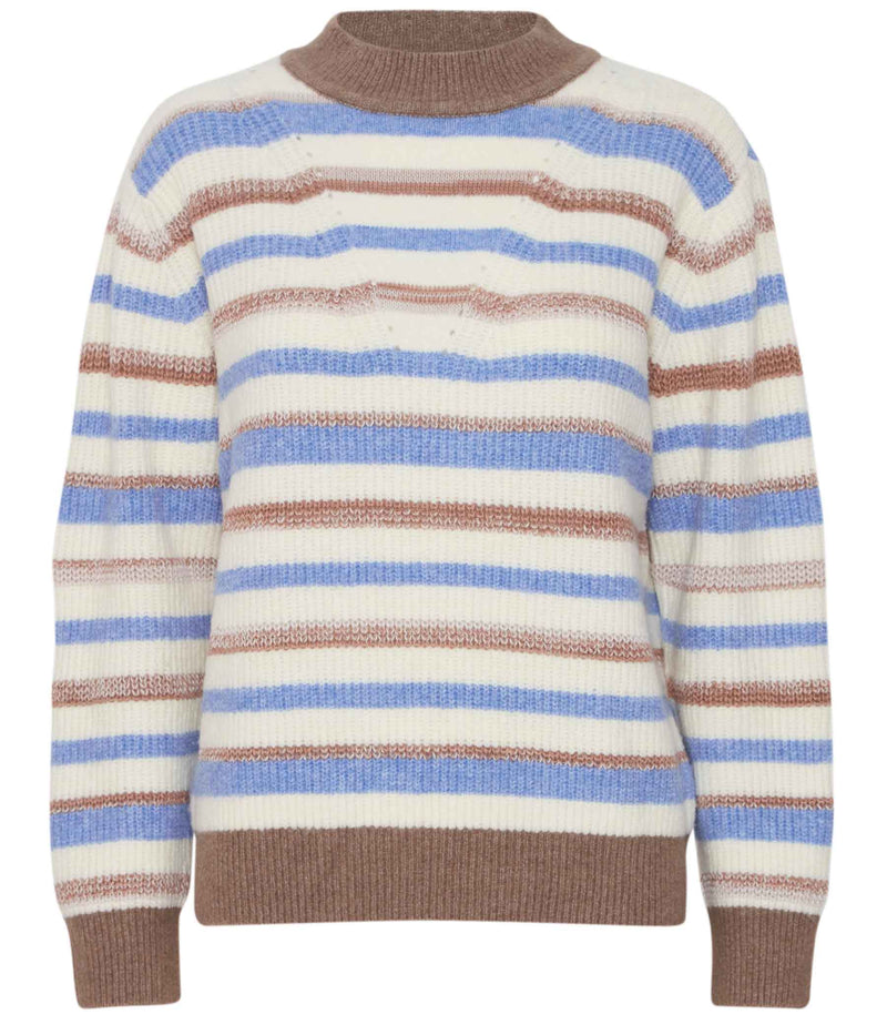 FRANSA ALITA KNIT IN CREAM BLUE AND BROWN