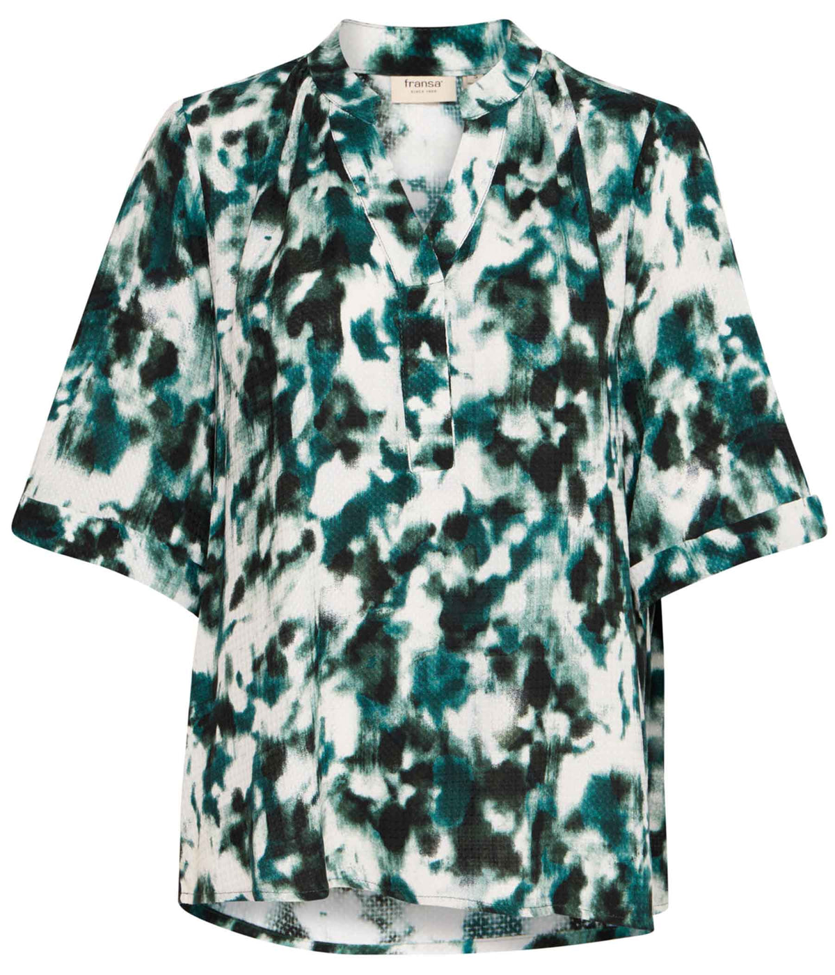 FRANSA BLOUSE GREEN AND BLACK