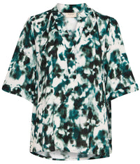 FRANSA BLOUSE GREEN AND BLACK