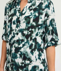 FRANSA BLOUSE GREEN AND BLACK