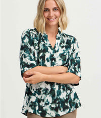 FRANSA BLOUSE GREEN AND BLACK