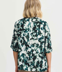 FRANSA BLOUSE GREEN AND BLACK
