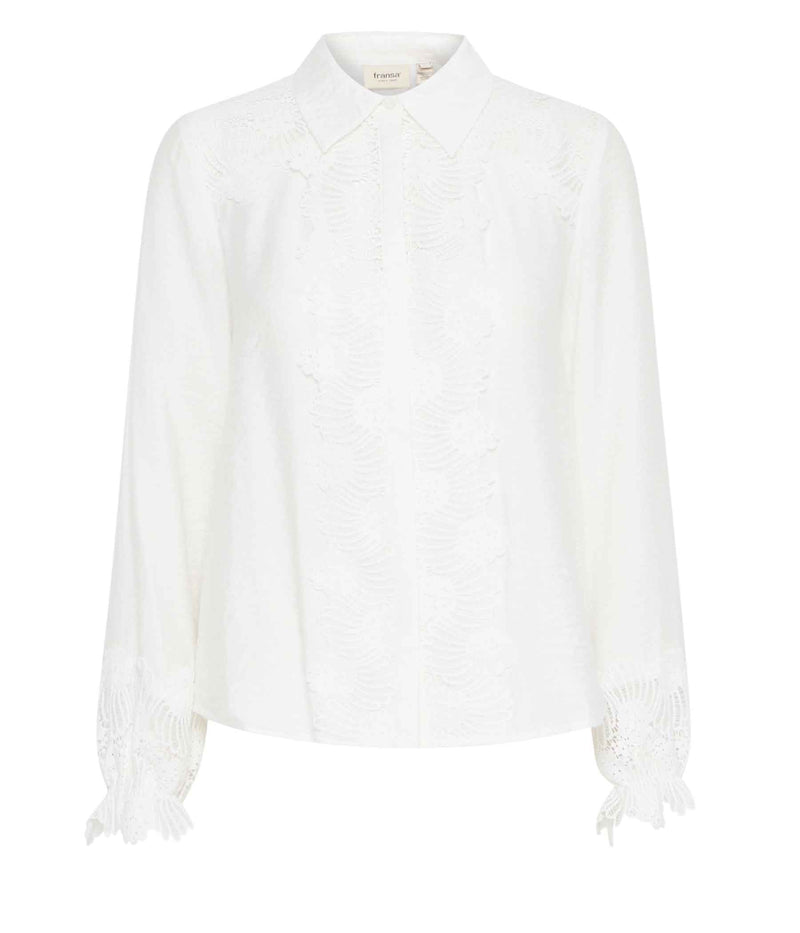 FRANSA DENTELLE BLONDE SKJORTE I HVID