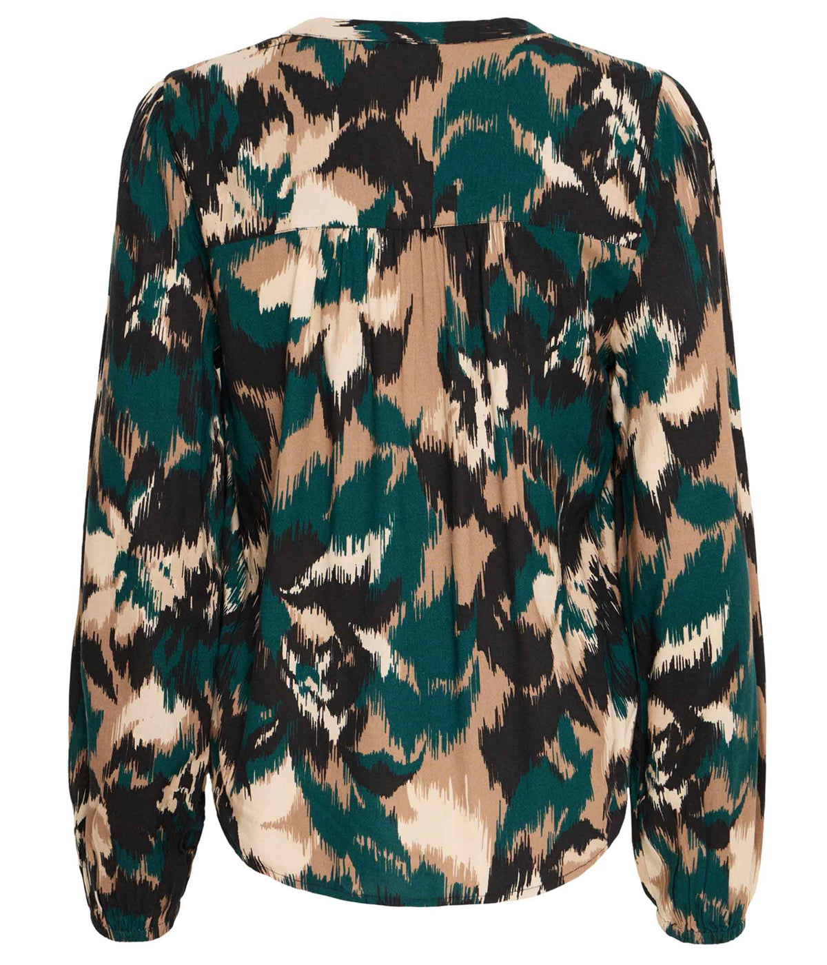 B.YOUNG JOSA BLOUSE IN GREEN, BLACK AND MOCCA