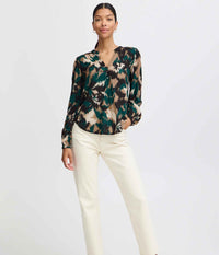 B.YOUNG JOSA BLOUSE IN GREEN, BLACK AND MOCCA