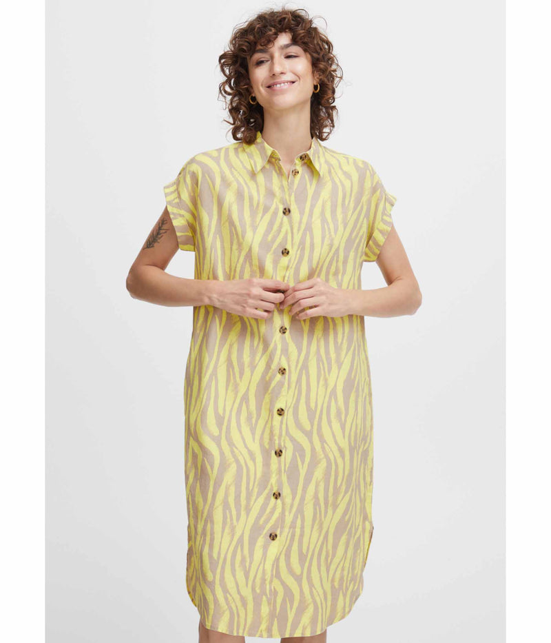 B.YOUNG FALAKKA DRESS IN LIME AND SAND