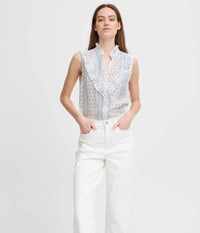 B.YOUNG SHIRT TOP IN LIME WHITE AND BLUE