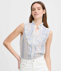 B.YOUNG SHIRT TOP IN LIME WHITE AND BLUE