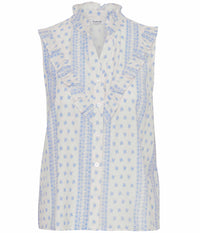 B.YOUNG SHIRT TOP IN LIME WHITE AND BLUE