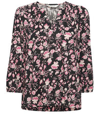 B.YOUNG JOSA BLOUSE IN BLACK AND PINK