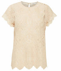 B.YOUNG FALACE LACE BLOUSE IN SAND