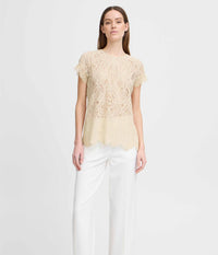 B.YOUNG FALACE LACE BLOUSE IN SAND