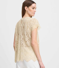 B.YOUNG FALACE LACE BLOUSE IN SAND