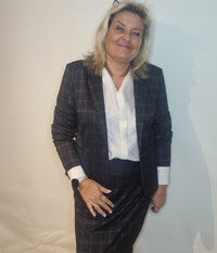 B.YOUNG CHECKED BLAZER JACKET
