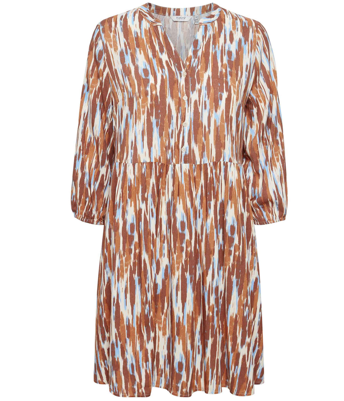 B.YOUNG JOELLA DRESS IN BROWN AND BLUE MIX