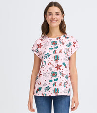 FRANSA SEEN JULE T-SHIRT I ICY PINK