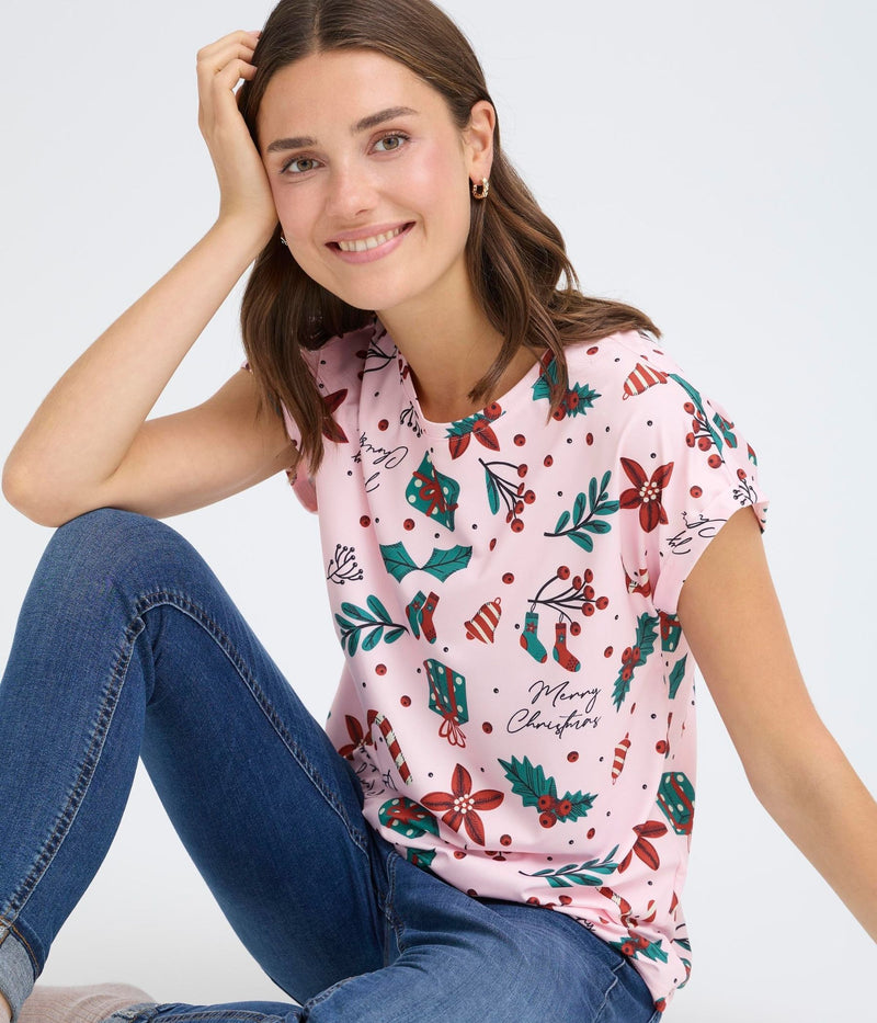 FRANSA SEEN JULE T-SHIRT I ICY PINK