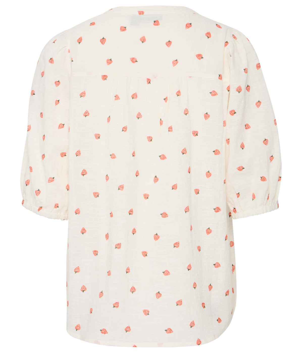 FRANSA BOBBI BLOUSE IN OFF-WHITE WITH STRAWBERRY
