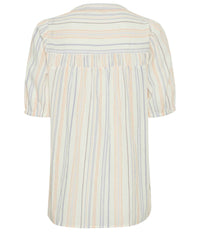 FRANSA NADU BLOUSE IN LIME WHITE, BLUE AND APRICOT