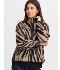 FRANSA NOVA CARDIGAN / JACKET IN SAND AND BLACK