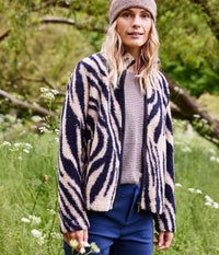 FRANSA NOVA CARDIGAN / JACKET IN SAND AND BLACK