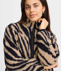 FRANSA NOVA CARDIGAN / JACKET IN SAND AND BLACK