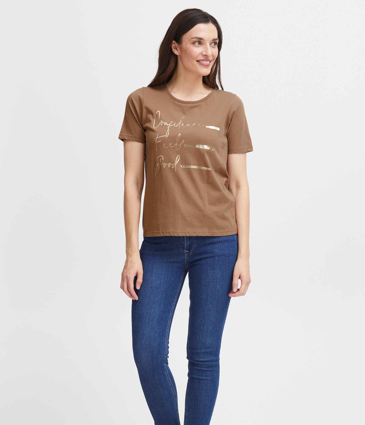 FRANSA TORGA T-SHIRT I COCA MOCHA