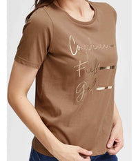 FRANSA TORGA T-SHIRT I COCA MOCHA