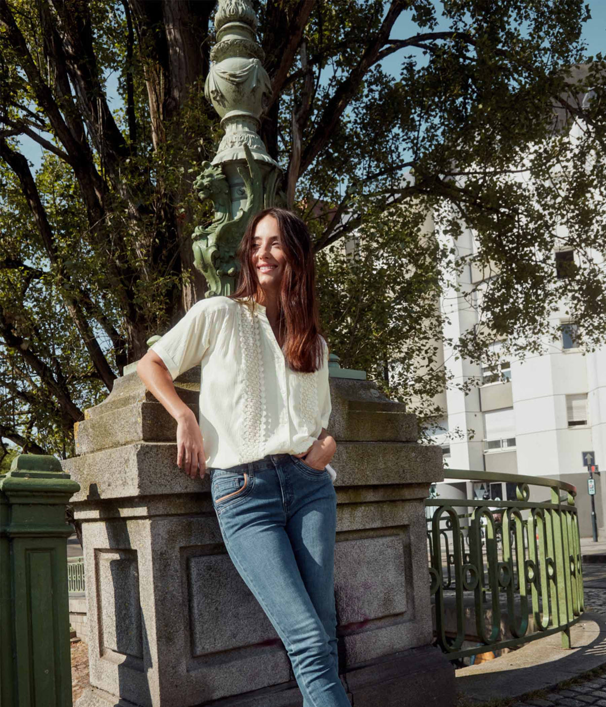 FRANCES LACE SHIRT IN CREAM.