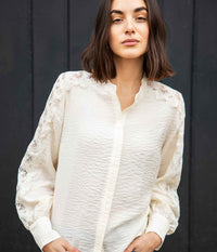 FRANSA LACE SHIRT IN CREAM