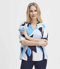 FRANCE BLOCK BLOUSE IN BLUE MIX