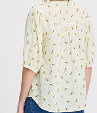 FRANSA BOBBI BLUSE I OFF-WHITE MED ANANAS - STR. S