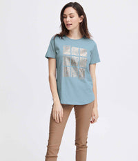 FRANSA OTTILIE T-SHIRT I SKY MIX