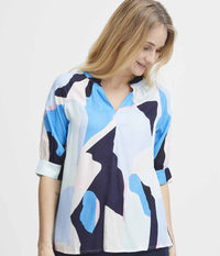 FRANCE BLOCK BLOUSE IN BLUE MIX