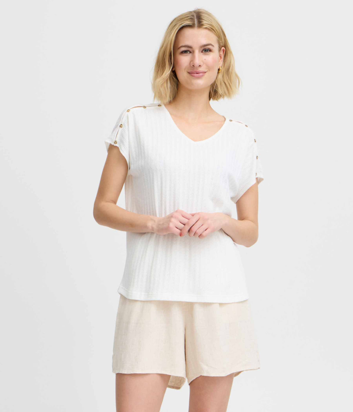 FRANSA NOMI BLOUSE IN WHITE 