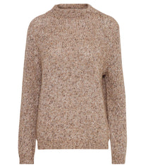 FRANSA SPOTTA KNIT SWEATER IN MELANGE BROWN