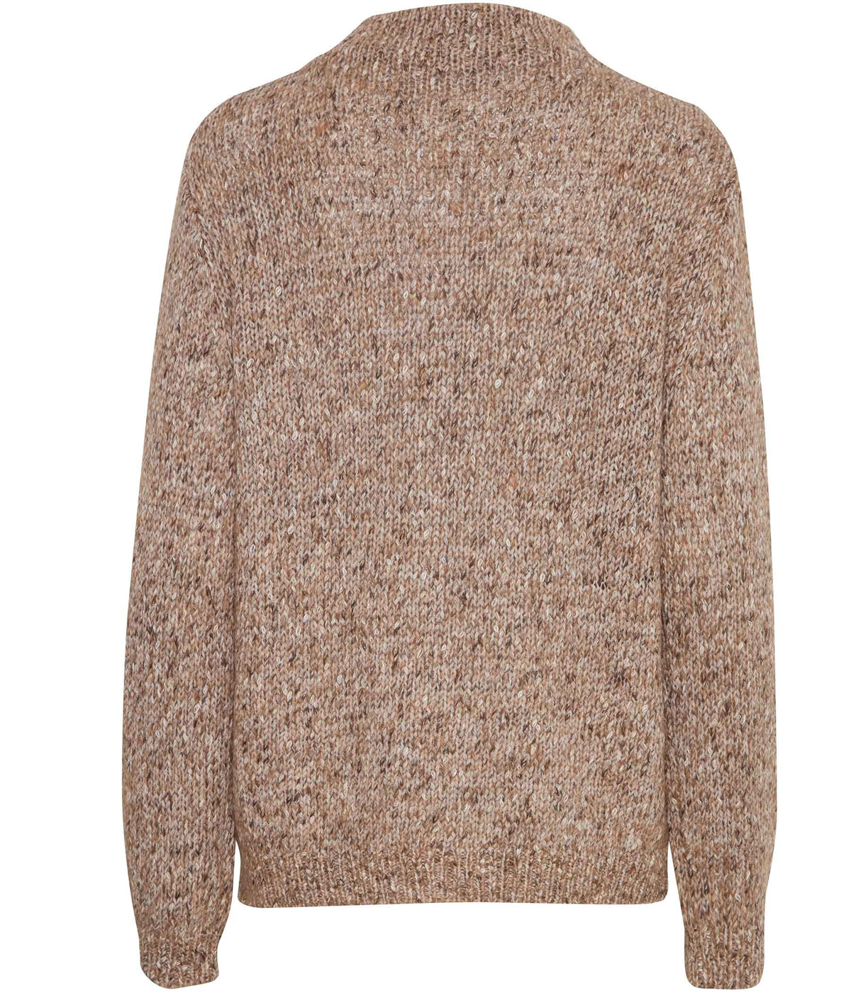FRANSA SPOTTA KNIT SWEATER IN MELANGE BROWN