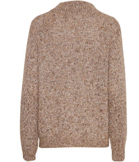 FRANSA SPOTTA KNIT SWEATER IN MELANGE BROWN
